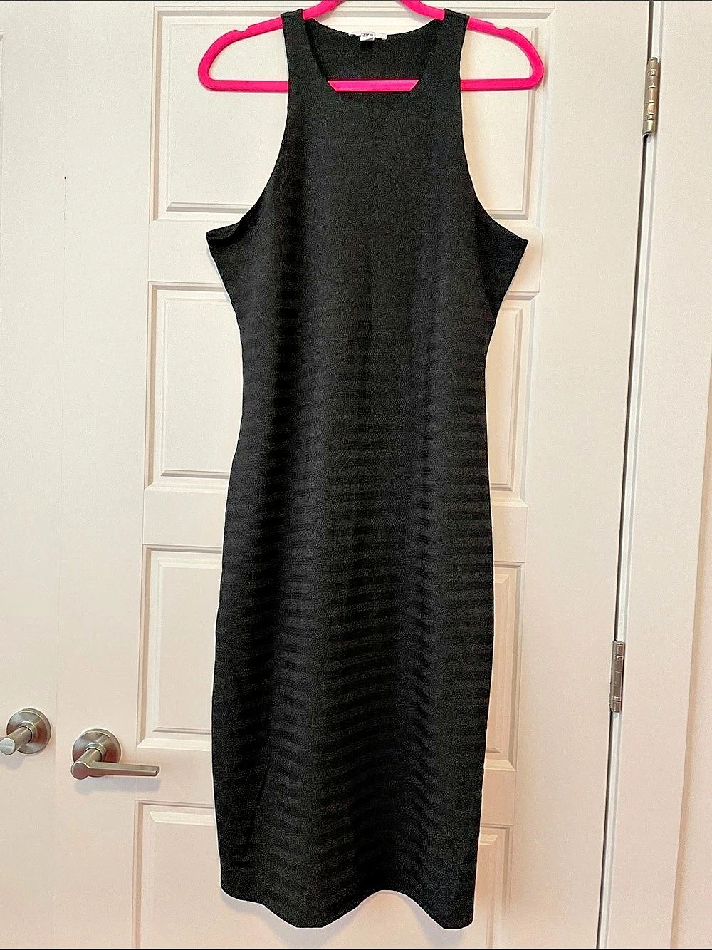 bar III Striped Midi Dress in Black Size Large Like New